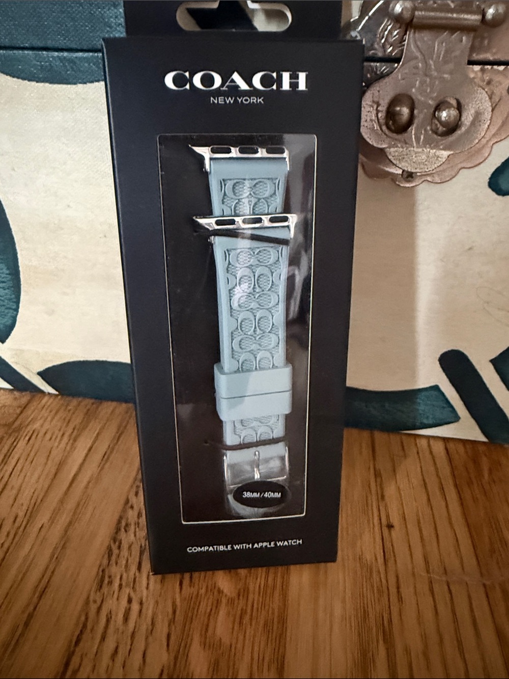 Coach Light Blue Silicone Apple Watch Band - 38/40mm
